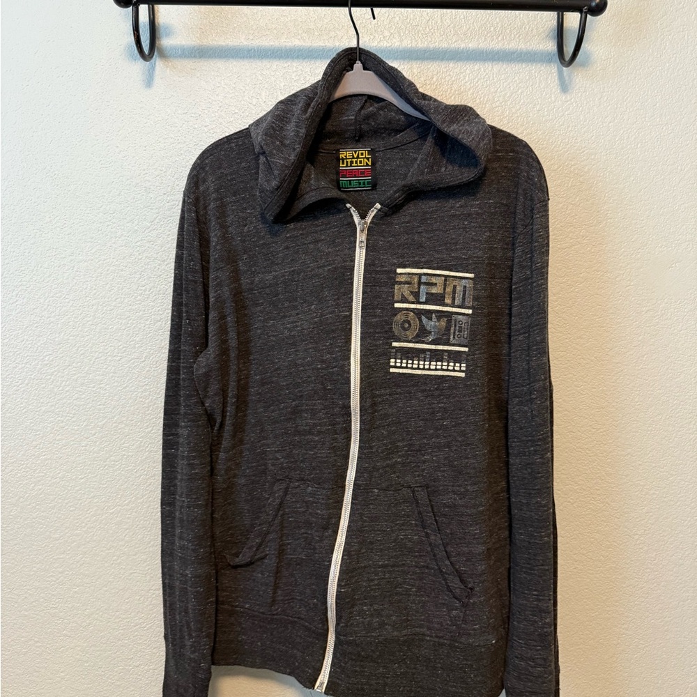 Revolution Peace Music Gray Zip-Up Sweatshirt